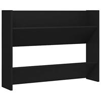 VidaXL Wandschoenenkast 80x18x60 cm bewerkt hout zwart - thumbnail