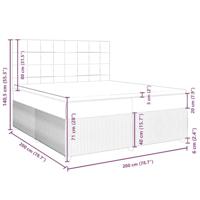 Boxspring met matras stof blauw 200x200 cm - thumbnail