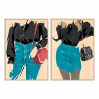 Canvas DKD Home Decor polyestyreen Canvas Vrouw - thumbnail