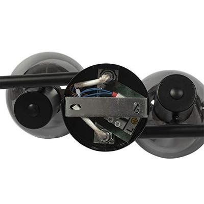 QAZQA Art Deco plafondlamp zwart met smoke glas 4-lichts - Vidro