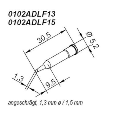 Ersa 0102ADLF13 Soldeerpunt Schuin Grootte soldeerpunt 1.30 mm Inhoud: 1 stuk(s)