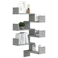 Hoekwandschappen 2 st 40x40x50 cm bewerkt hout grijs sonoma - thumbnail