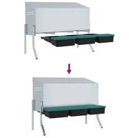 Kippennestkast 3 compartimenten met poten gegalvaniseerd staal - thumbnail