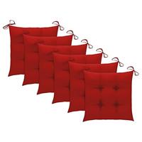 Tuinstoelen 6 st met kussens massief acaciahout - thumbnail