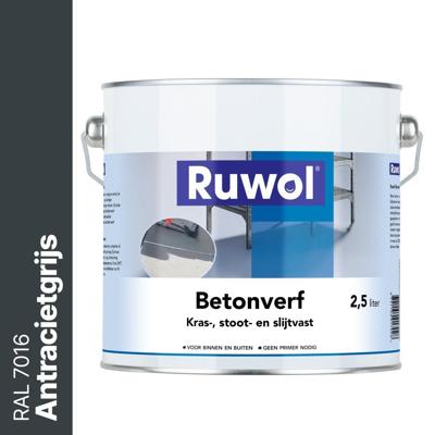 Ruwol Betonverf Antracietgrijs (RAL 7016) 2,5 liter Ruwol Betonverf Antracietgrijs (RAL 7016) 2,5 liter
