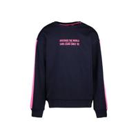 Cars sweater Georgy met contrastbies donkerblauw/fuchsia - thumbnail