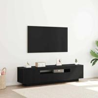 TV-kast Zwart 160 x 35 x 40 cm Bewerkt hout - thumbnail