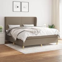 Boxspring met matras stof taupe 160x200 cm - thumbnail