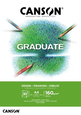 Tekenpapier canson graduate 160gr a4 helderwit | 5 stuks