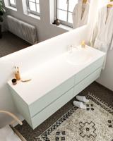 Mondiaz Vica 150cm badmeubel greey 4 lades wastafel Moon rechts met 1 kraangat - thumbnail