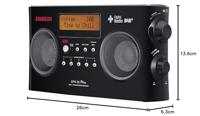 Sangean DPR-25+ Transistorradio DAB+, VHF (FM) AUX Acculaadfunctie Zwart - thumbnail