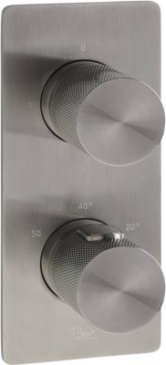 Ben Engraved Cross douchethermostaat afbouwdeel met omstelrichting gunmetal