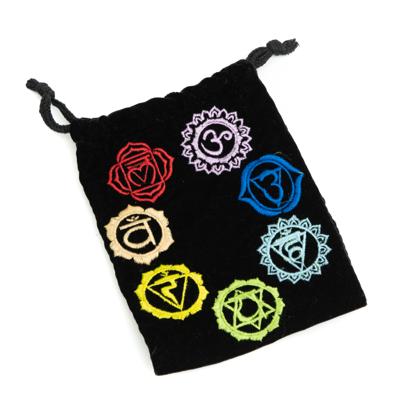 Fluwelen Tasje 7 Chakra's Handgemaakt
