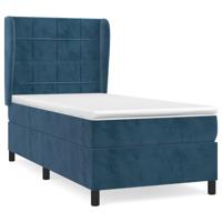 Boxspring met matras fluweel donkerblauw 100x200 cm - thumbnail