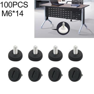 100 STKS verstelbare voetpad meubilair schroef ondersteuning stub M6x14
