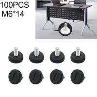 100 STKS verstelbare voetpad meubilair schroef ondersteuning stub M6x14 - thumbnail