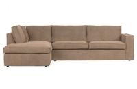 WOOOD Hoekbank 'Freddie' Links, Melange, kleur Lever - thumbnail