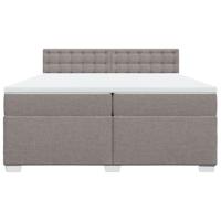 Boxspring met matras stof taupe 200x200 cm - thumbnail