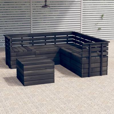 vidaXL 6-delige Loungeset pallet massief grenenhout donkergrijs vidaXL 6-delige Loungeset pallet massief grenenhout donkergrijs