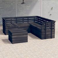 vidaXL 6-delige Loungeset pallet massief grenenhout donkergrijs - thumbnail
