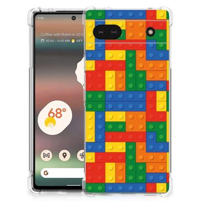 Google Pixel 6A Doorzichtige Silicone Hoesje Blokken Google Pixel 6A Doorzichtige Silicone Hoesje Blokken