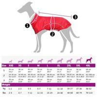 Hondenregenjas met reflecterende strips polyester rood 4XL - thumbnail