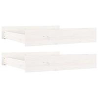 Bedlades 2 st massief grenenhout wit - thumbnail