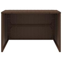 VidaXL Garage voor robotmaaier 86x90x52/57 cm poly rattan bruin - thumbnail