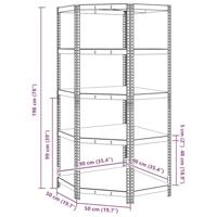 Hoekrek 5-laags staal en bewerkt hout antracietkleurig - thumbnail