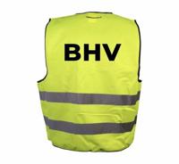 BHV hesje geel met lichtreflectiebanden - BHV hesje geel - thumbnail