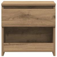 Nachtkastje 40x30x39 cm bewerkt hout artisanaal eikenkleur - thumbnail