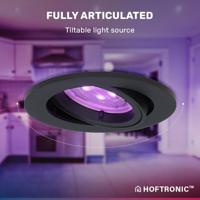 Set van 3 Oslo smart inbouwspots - Wifi + Bluetooth - RGBWW - GU10 - Kantelbaar - Google Home, Amazon Alexa en Siri - IP20 voor binnen - Zwart - thumbnail