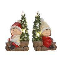 Kerstversiering Home ESPRIT Rood Groen 31,5 x 20 x 50 cm (2 Stuks) - thumbnail