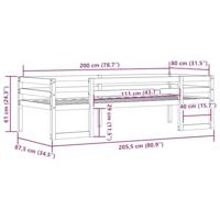 Kinderbedframe massief grenenhout 80x200 cm - thumbnail