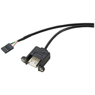Renkforce USB-kabel USB 2.0 Shrouded header 4-polig, USB-A bus 0.60 m Zwart Schroefbaar RF-5719748 Renkforce USB-kabel USB 2.0 Shrouded header 4-polig, USB-A bus 0.60 m Zwart Schroefbaar RF-5719748