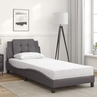 Bed met matras kunstleer grijs 80x200 cm - thumbnail