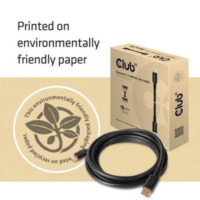 club3D DisplayPort Aansluitkabel DisplayPort-stekker, DisplayPort-stekker 4.00 m Zwart CAC-1069B 8K UHD DisplayPort-kabel