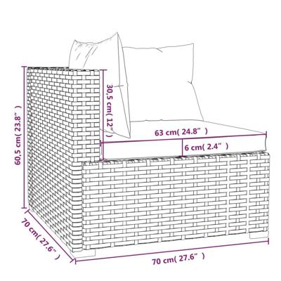 6-delige Loungeset met kussens poly rattan bruin - thumbnail