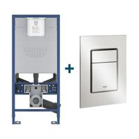GROHE Rapid SLX inbouwreservoir met frame inclusief GROHE Skate cosmopolitan bedieningsplaat Supersteel sw107660/sw336186 - thumbnail