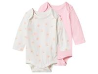 lupilu Set van 2 baby rompers (Lichtroze, 62-68) - thumbnail