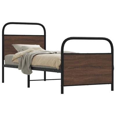Bedframe zonder matras bewerkt hout bruin eikenkleur 80x200 cm