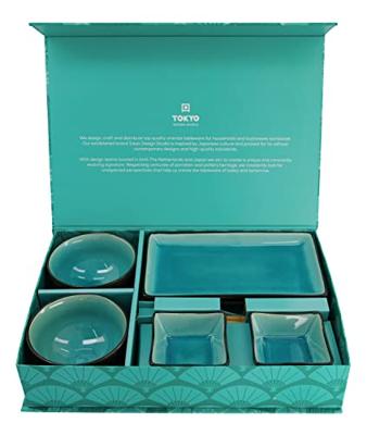 Sushiset van 8 stuks - Glassy Turquoise - Zwart/Turquoise Sushiset van 8 stuks - Glassy Turquoise - Zwart/Turquoise