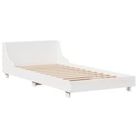 Bedframe zonder matras massief grenenhout wit 140x200 cm - thumbnail