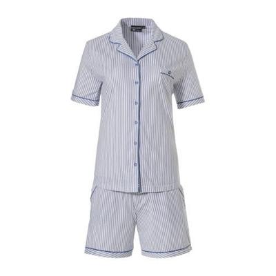 Pastunette Deluxe gestreepte shortama blauw/wit Pastunette Deluxe gestreepte shortama blauw/wit