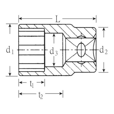 Stahlwille Dopsleutelbit | 3/8 inch 12-kant | sleutelwijdte 15 mm | lengte 31 mm | 1 stuk - 02010015 02010015