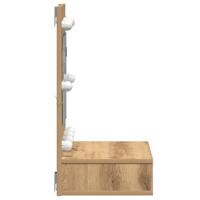 Spiegelkast met plank artisanaal eikenkleurig 62 x 31.5 x 62 cm - thumbnail