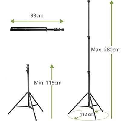 Bresser 2x BR-TP280 Pro lampstatief 280cm + tas