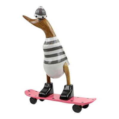 Houten Beeld Eend op Skateboard Grijs (28 x 20 cm) Houten Beeld Eend op Skateboard Grijs (28 x 20 cm)