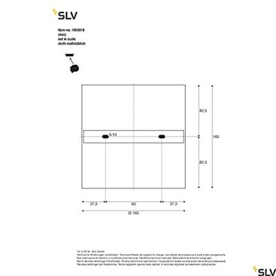 SLV Vierkante plafondlampSenser 18 - 1003018
