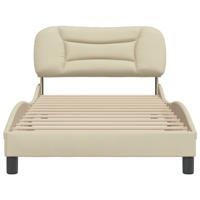 Bedframe zonder matras 100x200 cm stof crèmekleurig - thumbnail